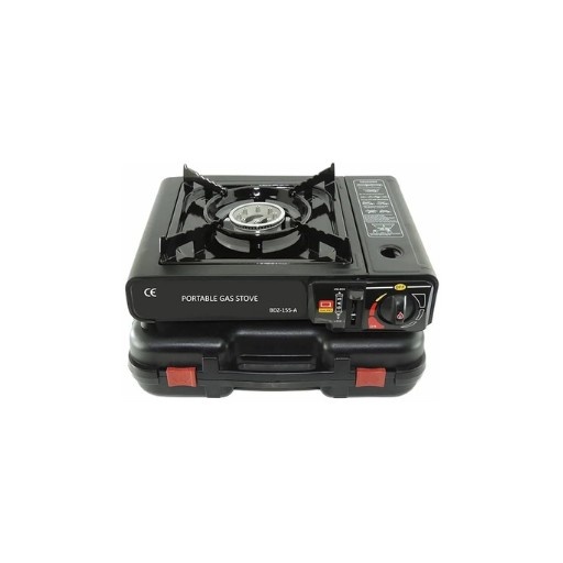 Portable Camping Gas Stove Cooking Gas burner with Carrying Case for Outdoor Camping Hiking Trekking - (Pack of 1, Black, 34 x 26 x 7.5 cm),Stainless Steel