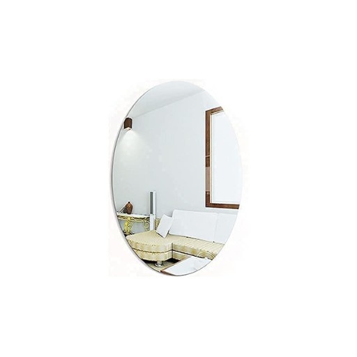 Oval Shape Adhesive Mirror Sticker for Wall on Tiles Bedroom Living Room Basin Mirror Bathroom Wall Mirror Both Side Sticker Acrylic Wall Mirror Full Length