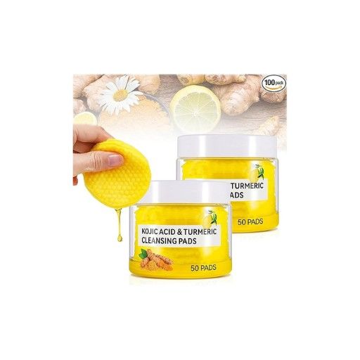 Turmeric Face Scrub Pads, Turmeric Cleansing Exfoliating Face Scrub Pads, Facial Cleansing Skincare Turmeric Pads(50-60)