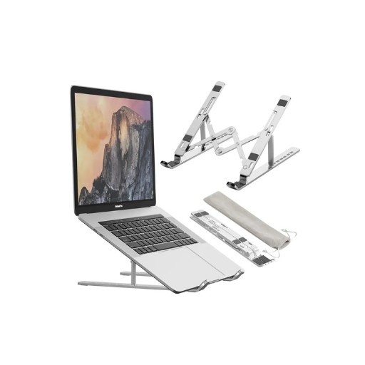 Laptop Stand for Desk and Tabletop, Metal Laptop Holder, Adjustable Laptop Stand Metal for MacBook, Tablets, Mobile Phones, Ergonomic Stand for Laptop, Durable Aluminum Laptop Riser.