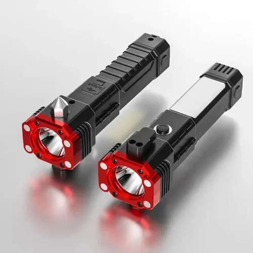 Portable Torch Rechargeable Light With Safety Hammer